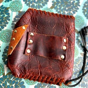 Hand crafted leather belt satchel